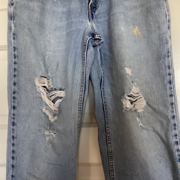 VINTAGE DISTRESSED MENS DISTRESSED 550 LEVI’S JEANS 34 x 30 RELAXED FIT - Picture 8 of 15